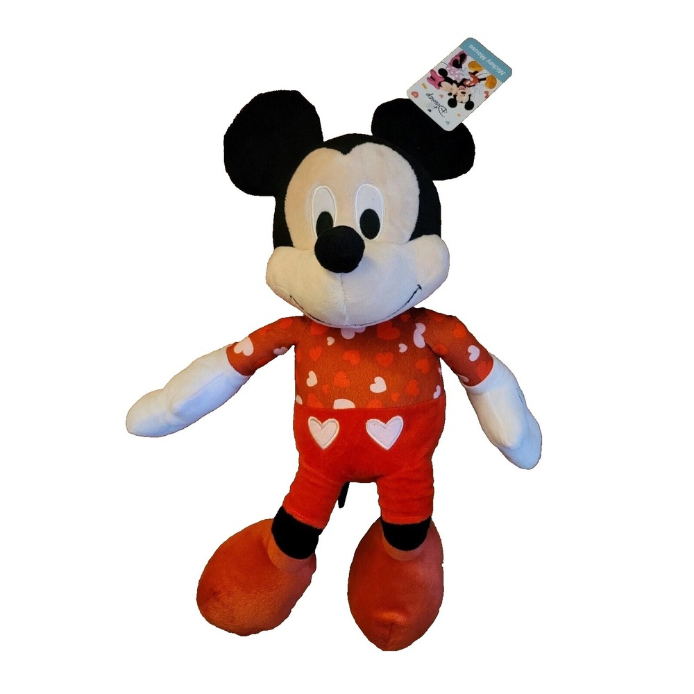 Disney Mickey Mouse Plush NEW 2023 Valentine's Day Heart Pajamas 19"
